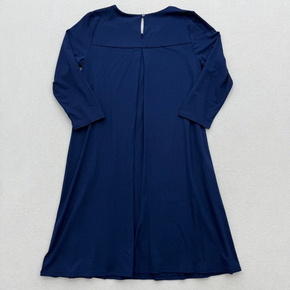 J.Jill Wearever Collection Deep Sea Blue Dress Women's S Small Long Sleeve - Picture 3 of 5